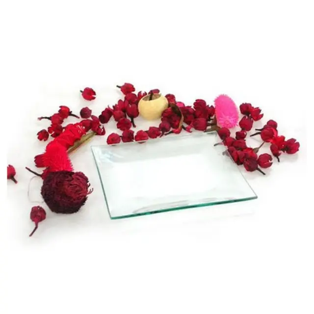 Πιατέλα τετράγωνη γυάλινη 15x15cm