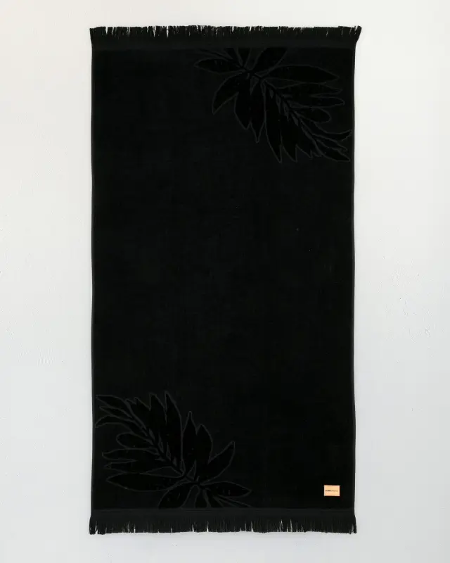 Πετσέτα Θαλάσσης 90x160 420gsm Nima Divine Jacquard Black 100% βαμβακερό 2