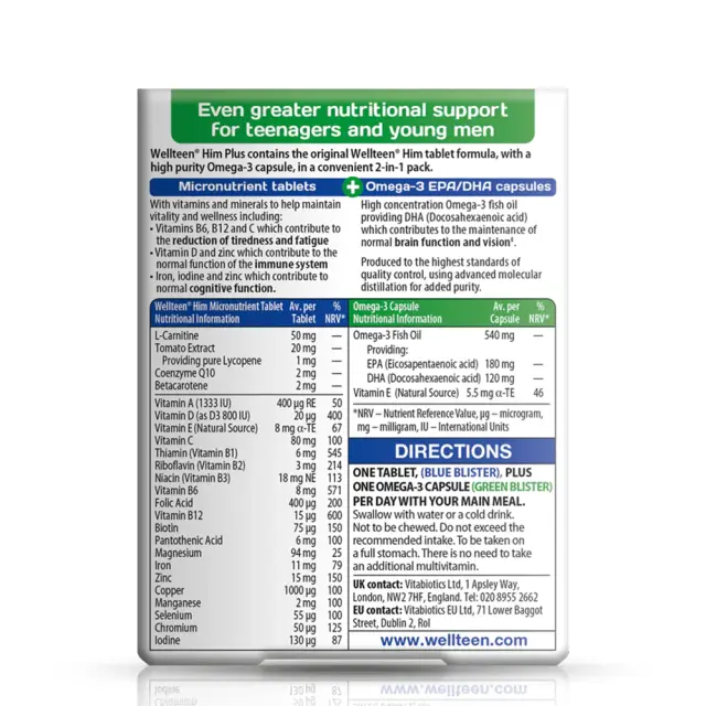 Vitabiotics Wellteen Him Plus 2