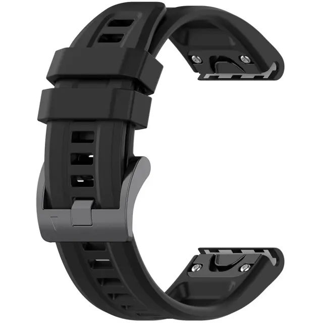 Techsuit® Watchband QuickFit Smooth Λουράκι για Garmin Fenix 5/6/6 Pro/7/8/9 (47mm)- Black