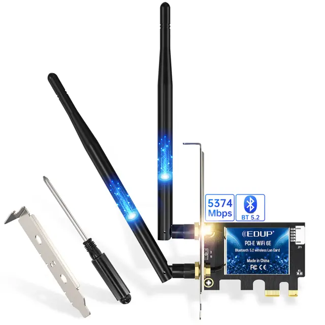 EDUP EP-9651GS WIFI 6EAX5400 + Bluetooth 5.3 PCI-E Network Adapter 30.002.0003 2