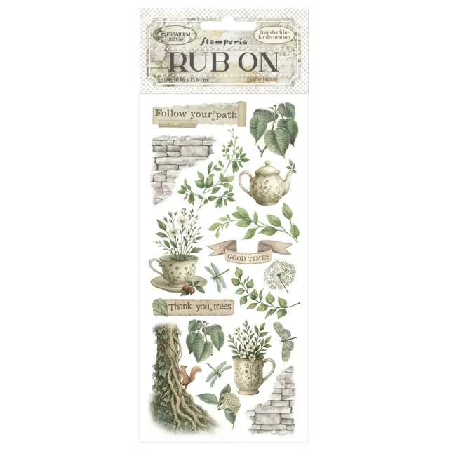 Χαλκομανίες (Rub-On) 10.16×21.6cm Stamperia, Herbarium Silvae, Tea time