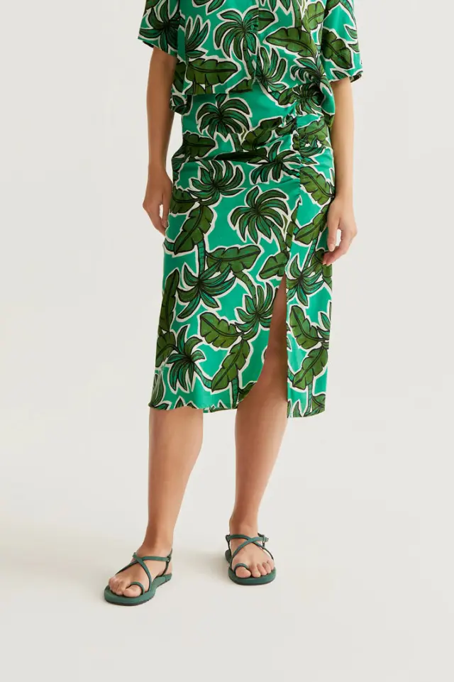 COMPANIA FANTASTICA MIDI SKIRT (61C/43003 GREEN) - L