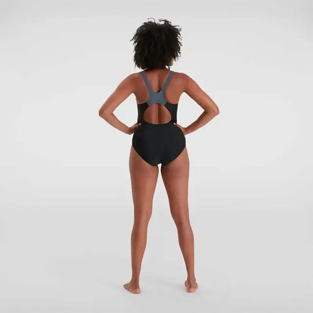 Speedo Women's Colourblock Splice Muscleback Swimwear Μαύρο - Γκρι 813475G723 (Speedo) - 36 2