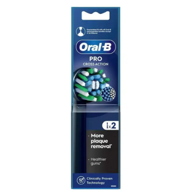 Oral-B Ανταλλακτικές Κεφαλές για Ηλεκτρική Οδοντόβουρτσα EB50BRB Pro CrossAction Black 2pcs