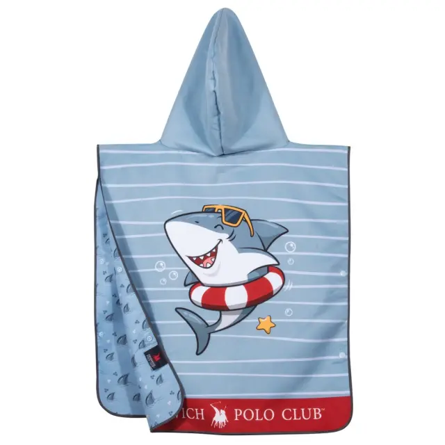 Πόντσο Παιδικό 50x115 2 Οψεων Greenwich Polo Club 4044 Blue 100% Microfiber 2
