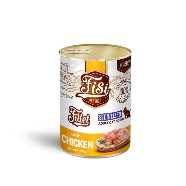 Fisi Fillet Cat Adult Κοτόπουλο Σε Ζελέ Sterilized 400gr