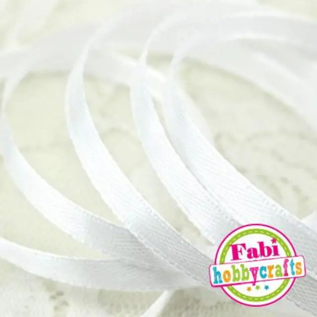 Κορδέλα Fabi Σατέν 6mm x 50y Άσπρο