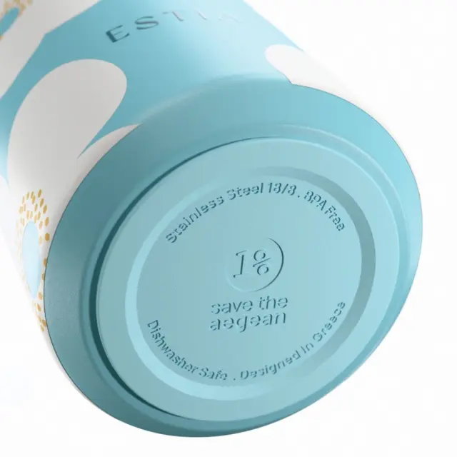 Estia | Ποτήρι Θερμός Estia Save The Aegean Pulse Blue Daisy | 500ml 3