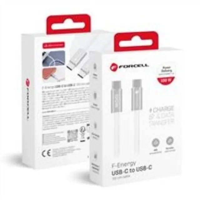 Καλώδιο φόρτισης Cable USB C to USB C Forcell F-Energy QC4.0 PD 5A 100W Cafule Color 1,2 m ACYH23 white