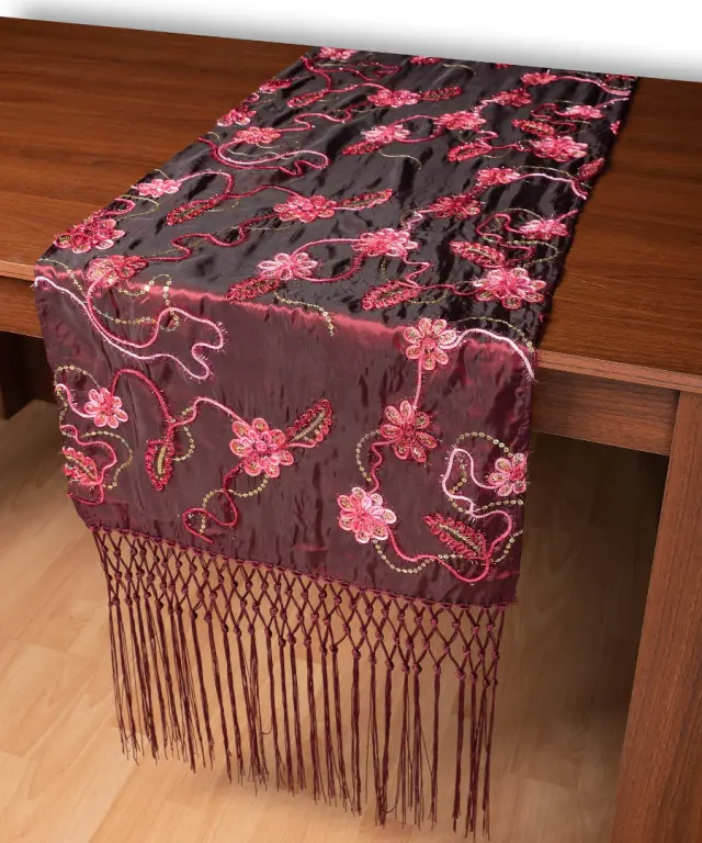 Σατέν τραβέρσα A11 (50cm x 210cm) μπορντώ - -