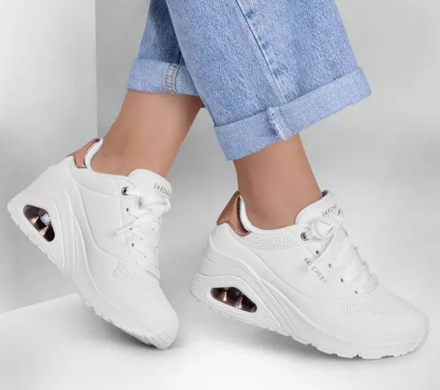 Skechers Uno Wedge Γυναικεία Sneakers Λευκά - 38 2