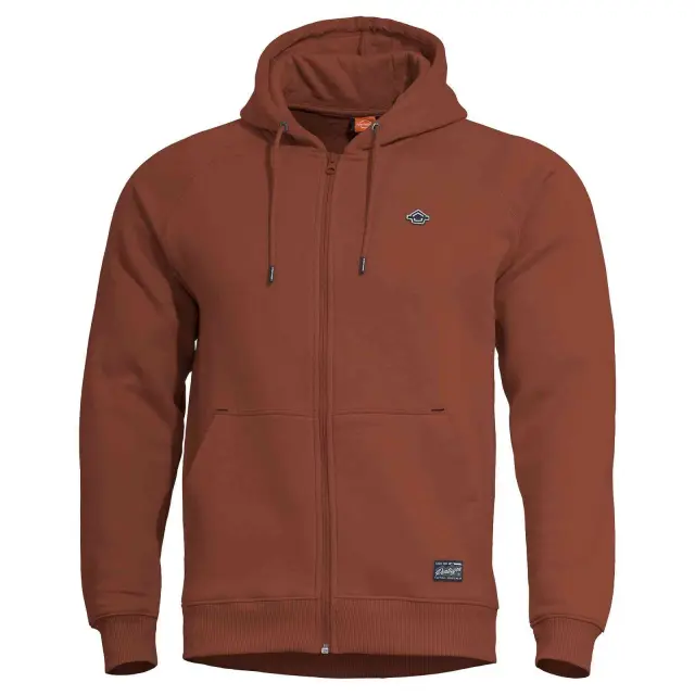Pentagon Phaeton Hood Zip Sweater-Μπλούζα/Ζακέτα Φούτερ για Καθημερινή Χρήση - 74-Maroon Red-Κεραμιδί