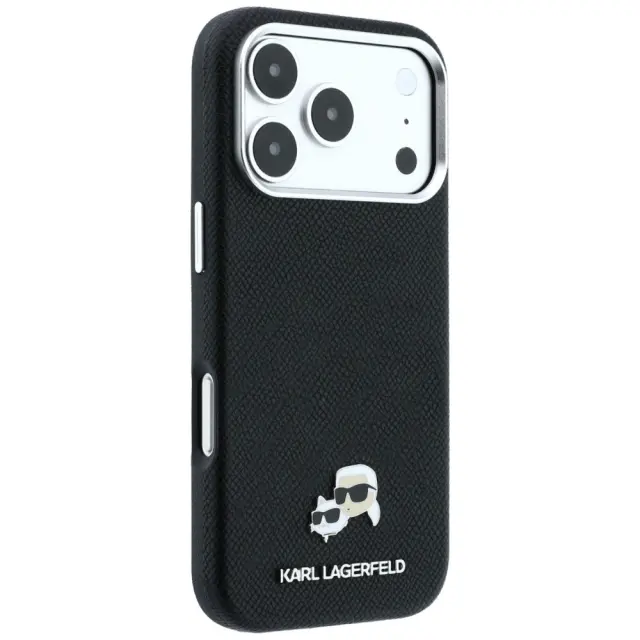 Karl Lagerfeld® Grained K&CH Heads MagSafe Θήκη για iPhone 17 Pro/18 Pro- Black 3