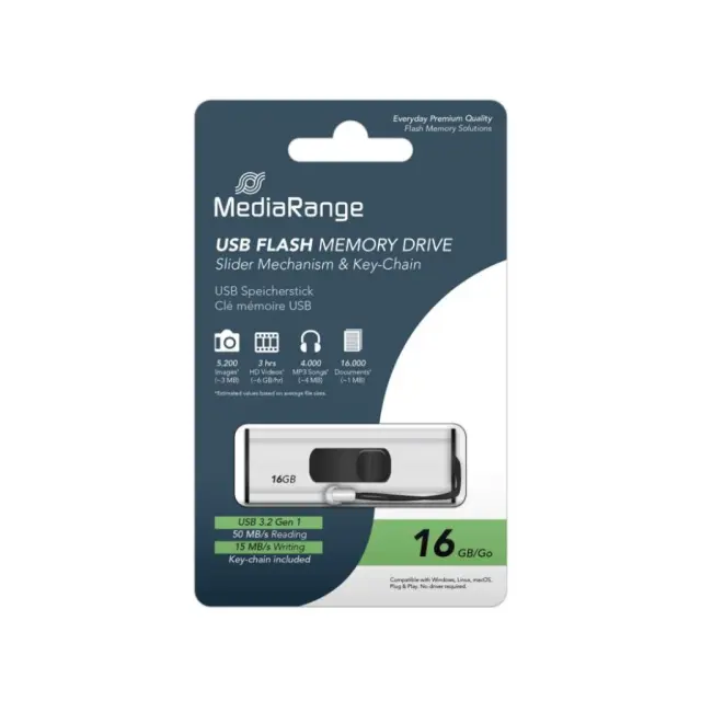 MediaRange USB 3.0 Flash Drive 16GB (MR915) MR SSD & USB FLASH DRIVES & MEMORY CARDS