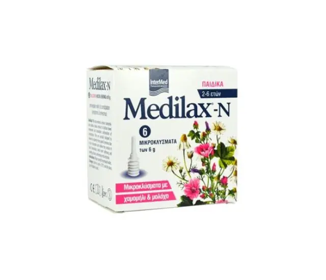 Intermed Medilax-N Παιδικά Μικροκλύσματα με Χαμομήλι και Μολόχα, 6τμχ * 6gr