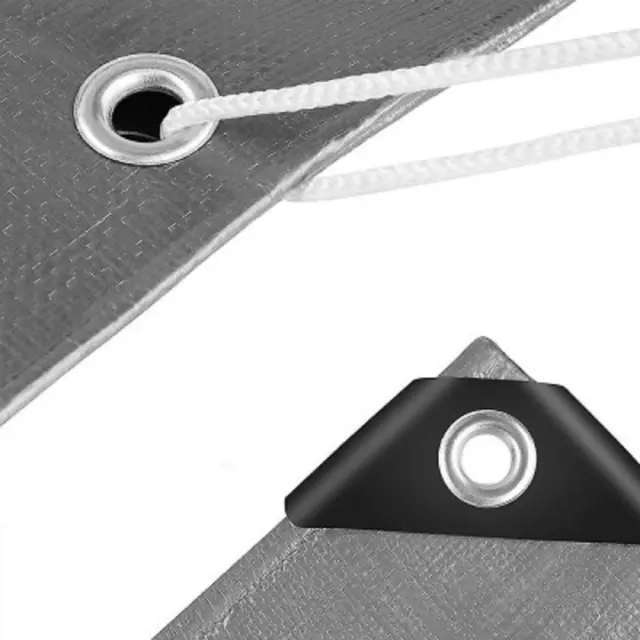 Grasher Αδιάβροχος μουσαμάς-τέντα με κρίκους 190gr/m² 5x8m Γκρί / 103965 3