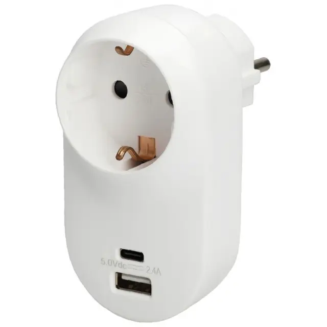 Μονόπριζο GSC με Θύρες USB A & USB C Λευκό N71256