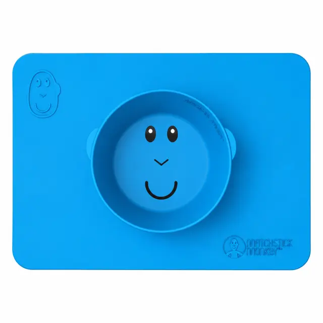 Δίσκος Εκπαίδευσης Φαγητού Matchstick Monkey Anti-Slip Bowl Blue
