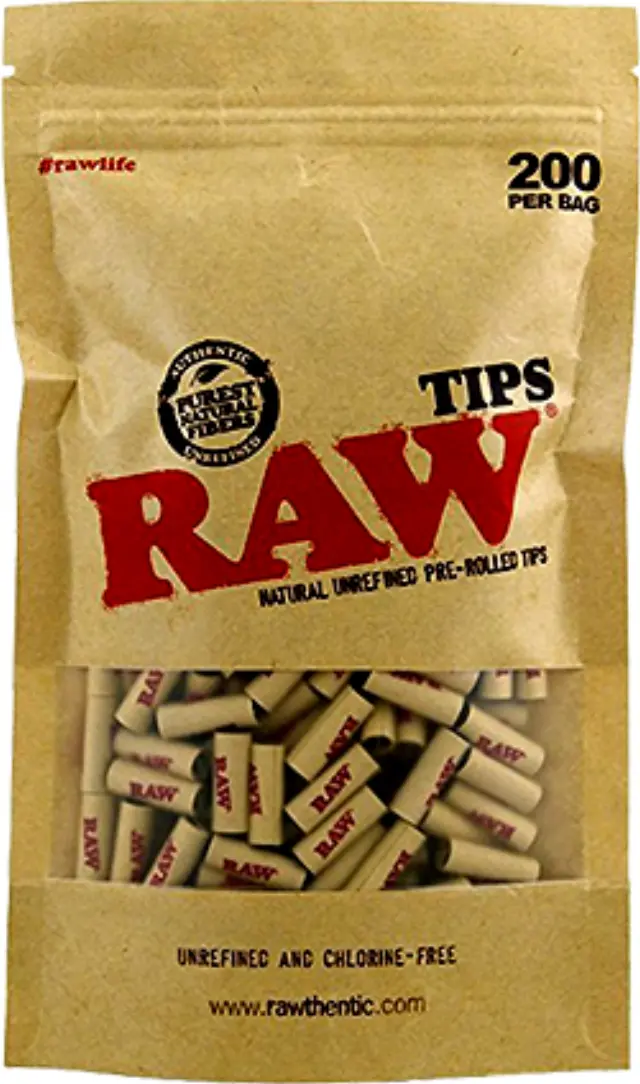 RAW Prerolled Tips Bag - Προτυλιγμένες Τζιβάνες Σε Σακουλάκι 200 τεμ.