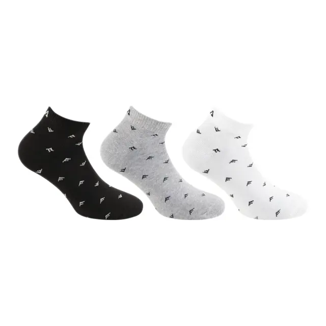 FILA Ανδρικές Κάλτσες Bamboo Quarter Plain - 3 Ζεύγη, Χρώμα Μαύρο-Γκρι-Λευκό