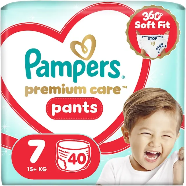Pampers Πάνες Βρακάκι Premium Pants No7 15+kg 40τμχ