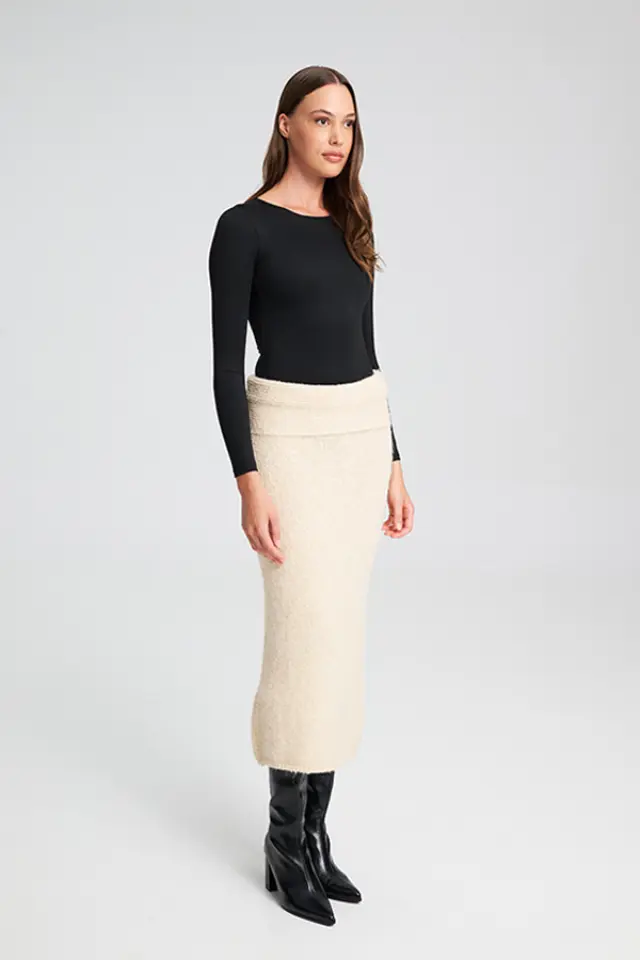 Πλεκτή Μάξι Φούστα CARAMEL KNITTED SKIRT - XS 2