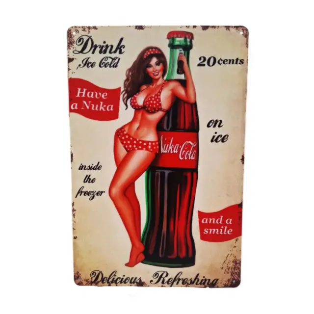 Μεταλλική Πινακίδα Drink Ice Gold 30x20cm