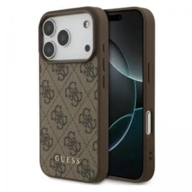 Θήκη PU Guess Apple iPhone 18 Pro/ 17 Pro Hardcase Classic Logo 4G Καφέ N69004 2