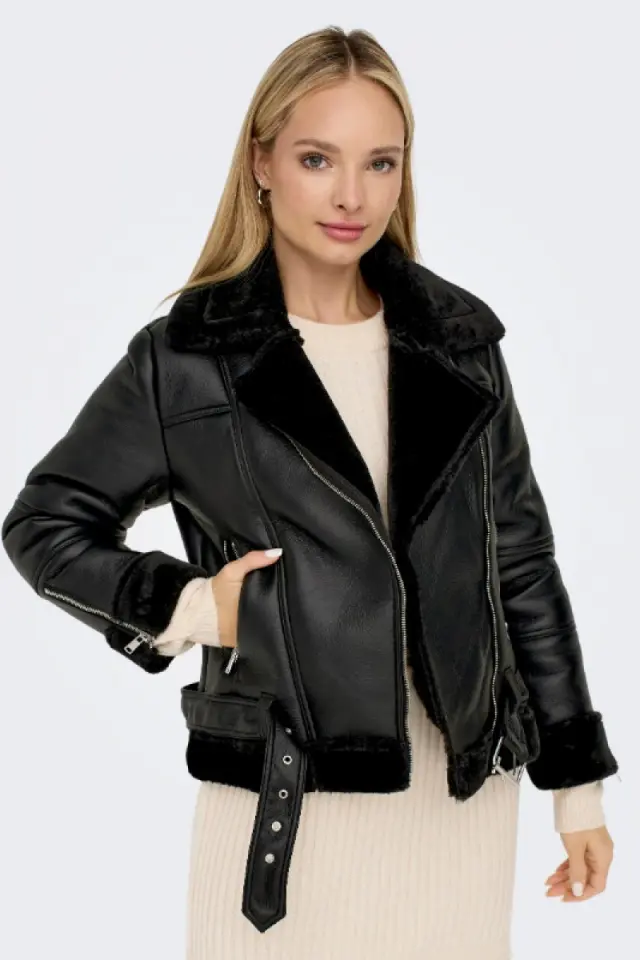 Only Onlagnete Biker Τζάκετ από Συνθετικό Δέρμα Otw Cs 15260002 Μαύρο 2