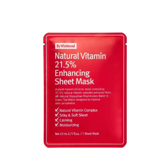 By Wishtrend Natural Vitamin 21.5% Enhancing Sheet Mask, Υφασμάτινη Μάσκα Προσώπου Εμπλουτισμένη με Βιταμίνες για Eνυδάτωση & Καταπράυνση 23ml 1τμχ