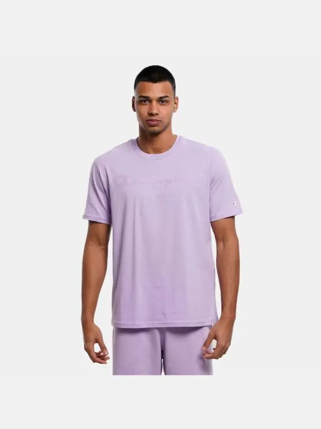 CHAMPION CREWNECK T-SHIRT ΜΠΛΟΥΖΑ ΑΝΔΡΙΚΗ PURPLE