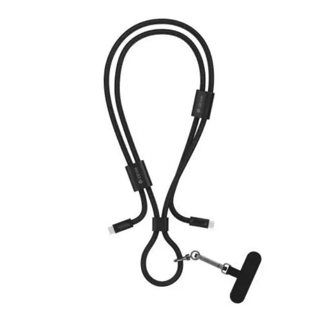 Καλώδιο Σύνδεσης USB 2.0 Devia EC428 Woven Adjustable Lanyard USB C σε USB C PD 60W 1.6m Cable Pro5 Μαύρο N68605