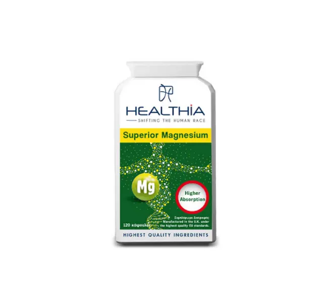 HEALTHIA Superior Magnesium, Συμπλήρωμα Διατροφής για την Ημικρανία και τον Πονοκέφαλο, 120 caps