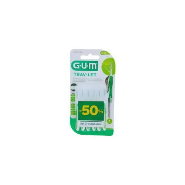 GUM Trav--Ler Μεσοδόντια βουρτσακια 1.1 Πράσινο 2Χ6τεμ (-50% στο 2ο)