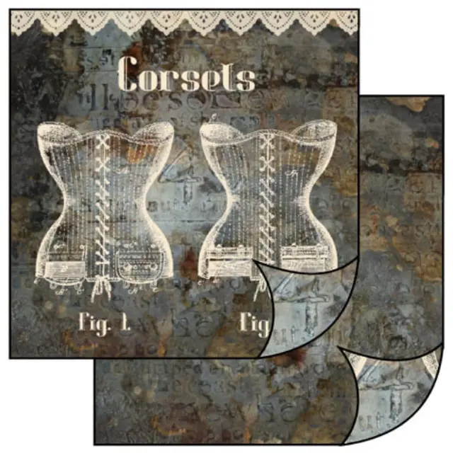 Χαρτί Scrapbooking Stamperia Διπλής Όψης - Laces and Corsets - 31x30cm