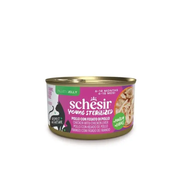 Υγρή Τροφή Schesir Cat Kitten Young & Sterilised Κοτόπουλο - 85gr