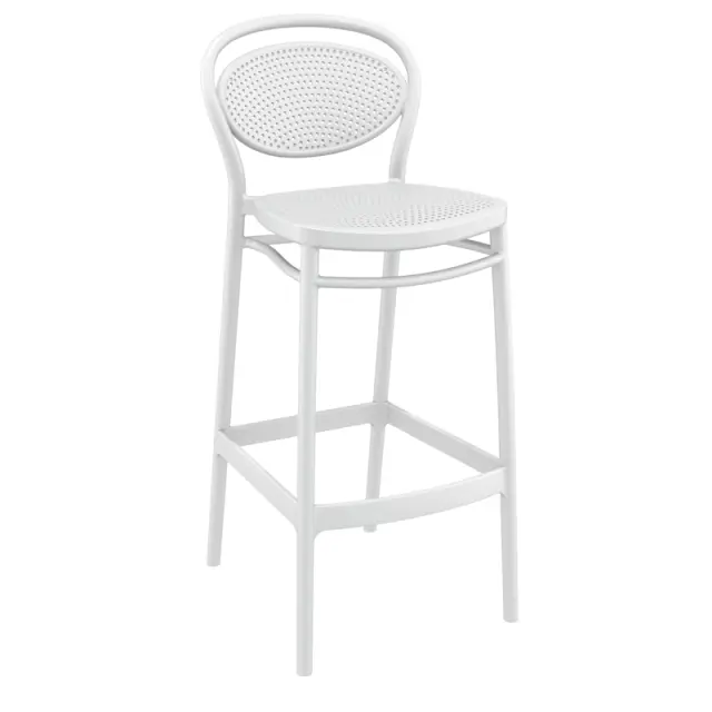 Σκαμπό Bar MARCEL Λευκό PP 45x52x106cm