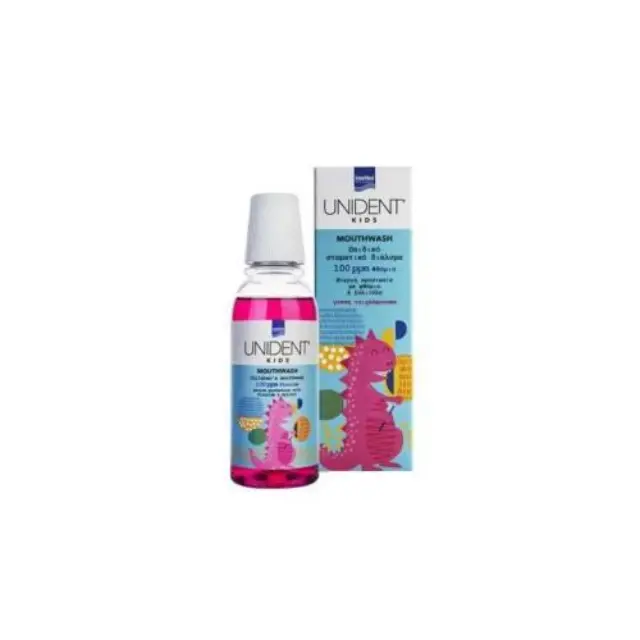 INTERMED Unident Kids Mouthwash Φθοριούχο στοματικό διάλυμα για την φροντίδα των παιδικών δοντιών 250ml