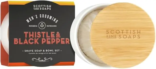 The Scottish Fine Soaps Men’s Grooming THISTLE & BLACK PEPPER Shave Soap & Bowl Set Σαπούνι ξυρίσματος και βάζο 2