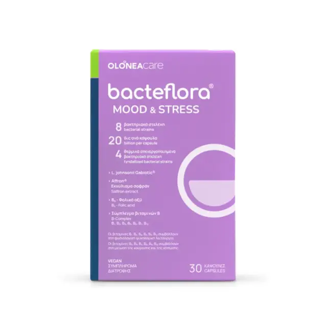 OLONEA Bacteflora Mood & Stress για τη Διάθεση και τη Διαχείριση του Stress 30 Κάψουλες