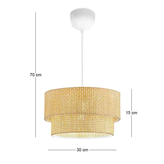 Φωτιστικό οροφής Sora Megapap E27 ύφασμα PVC μονόφωτο χρώμα μπεζ Ø30x70εκ. 3