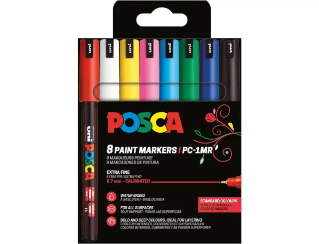 Μαρκαδόροι Posca Soft Color PC-1MR 8τεμαχίων UniPC-1MR 8P SET SOFT COLOR