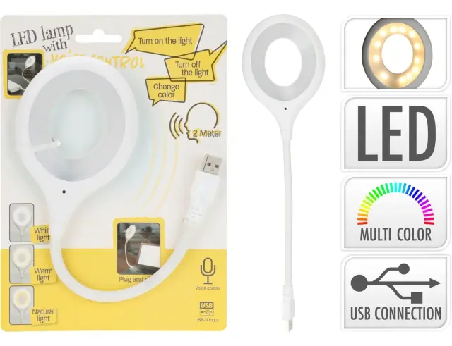 Φορητό USB Φωτιστικό LED με φωνητικό έλεγχο, 3 λειτουργίες φωτισμού και διαστάσεις 32x1.5x8.3cm 109500260