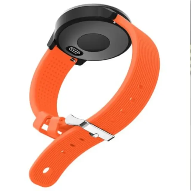 Λουράκι Σιλικόνης για Amazfit Bip/ Verge 3/ Galaxy Watch 42mm/ Vivoactive 3/Vivomove/ GTS (Fits all 20mm)- Πορτοκαλί με Ρίγες 2