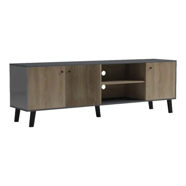 Έπιπλο τηλεόρασης Tuscany pakoworld sonoma-ανθρακί 180x41x51εκ 3