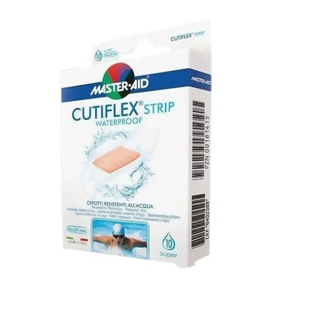 Master Aid Cutiflex Strip Αδιάβροχα Αυτοκόλλητα Επιθέματα Πολύ Μεγάλα 8,6x3,9cm, 10τμχ