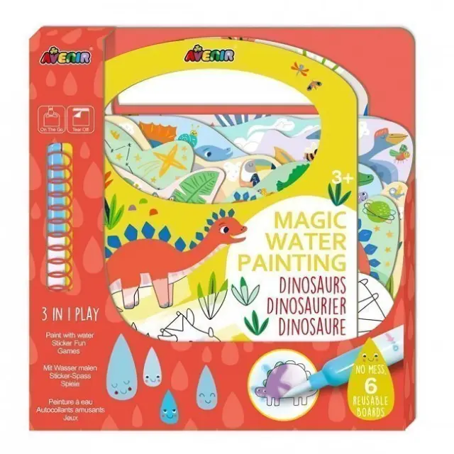 Avenir Avenir Magic Water Painting Dinosaurs Βιβλίο Ζωγραφικής με Νερό για Ηλικίες 3+
