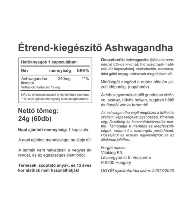 Vitaking Ashwagandha Extract 240 mg 2