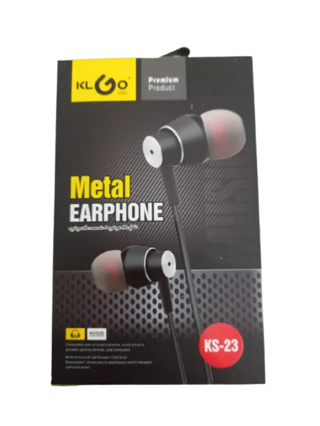 KLGO KS-23 Earbuds Handsfree με Βύσμα 3.5mm Ασημί
